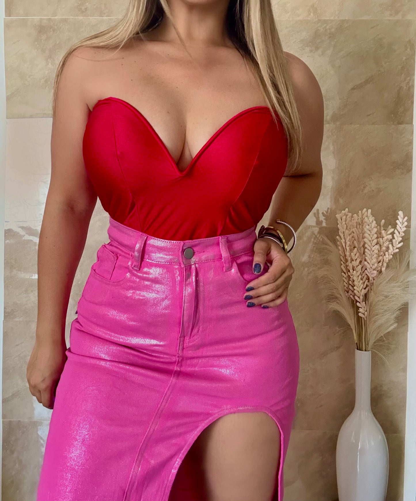 Shiny Pink Skirt